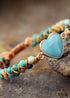 Boho Bracelet, Friendship Bracelet, Macrame Bracelet, Blue Heart Amazonite